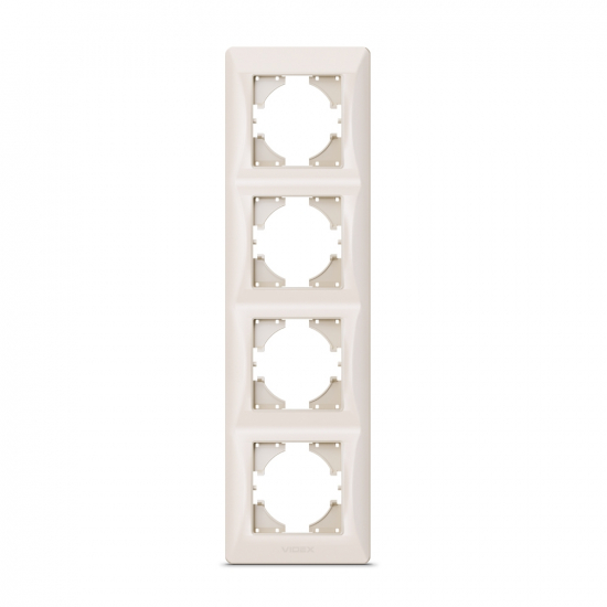 Рамка кремова на 4 місця вертикальная VIDEX BINERA (VF-BNFR4V-CR) (12/72)