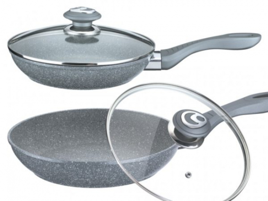 BN-517 Сковорода с крышкой\28 см с гранитным покрытием