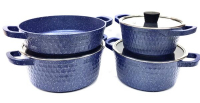 BN-347 Набор кастрюль 7 пред. 2,5л;4,5л;6,5л;сотейн.. 28 см мрам.покр. внешн. сторона сотами