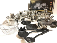 BN-197 Набор кастрюль 18 пр-из нержавеющей стали 9-ти слойное дно, Термодатчики на крышках