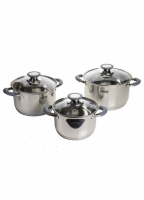BN-190 Набор кастрюль нерж. 6пр. 2,1л 2,9л 3,9л