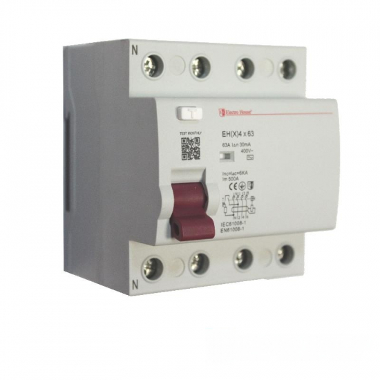 EH(x) 4x63 УЗО 4 полюса 63 A