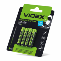 Батарейка лужна Videx LR03/AAA 4шт Blister Card  (40/720)