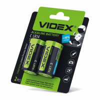 Батарейка лужна Videx LR14/C 2шт BLISTER CARD  (24/96)