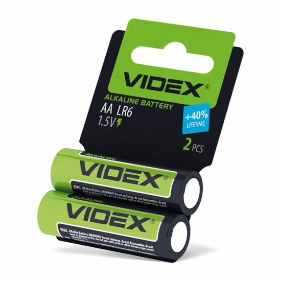 Батарейка лужна Videx LR6/AA 2шт SHRINK CARD  (60/720)
